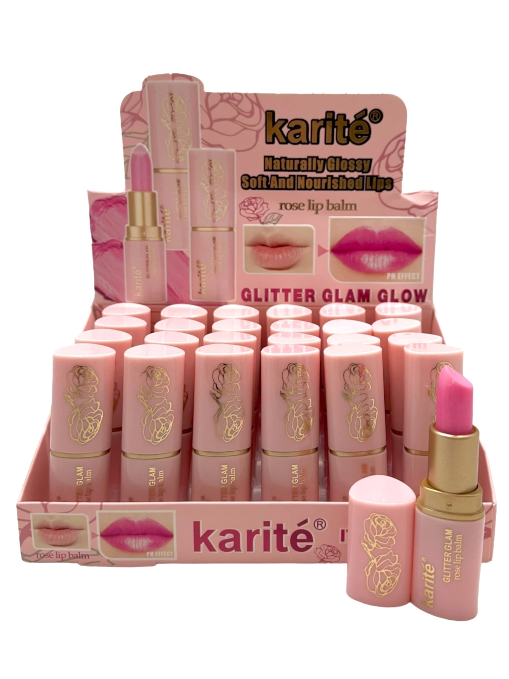 Balsamo labial rosa Glitter Karite